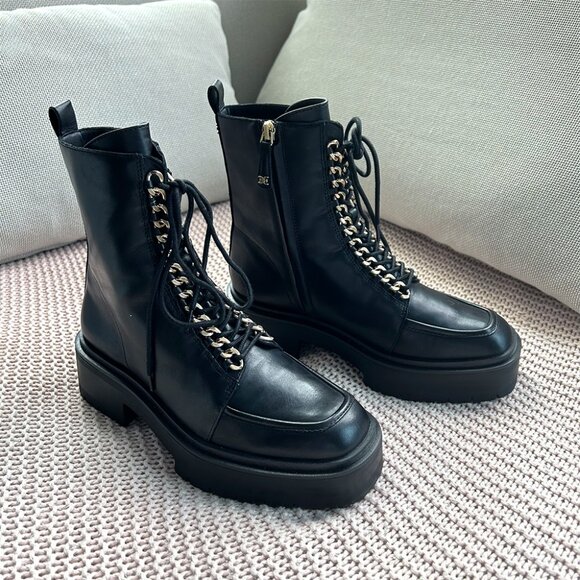 Sam Edelman Womens Lovrin Platform Combat Boot 8 - Picture 2 of 4